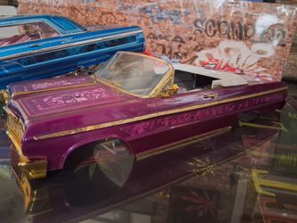 $75  64 body  $65 rims Rc  Remote Control 64 impala body and rims only  pink Dayton's purple spokes