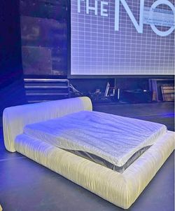 Ivory color Fabric Bedframe