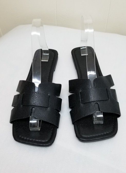 Black Slip on Sandals