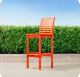 Solhome Emilio Reddish Brown Tropical Wood Bar Chair
