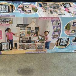 Brand New KidKraft Lakeview Villa Huge Wood Wooden Doll House & Greenhouse Dollhouse