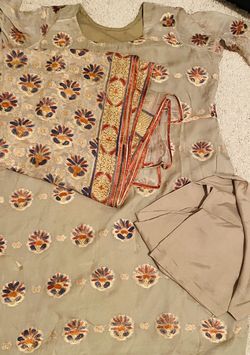 Plus Size 3 Pieces Pakistani Shalwar Kameez Dress