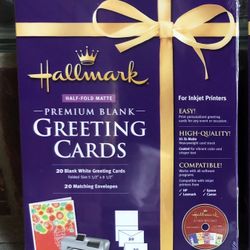 Sealed  Box Of Hallmark Premium Blank Greeting Cards and Envelopes for Ink Jet Printers