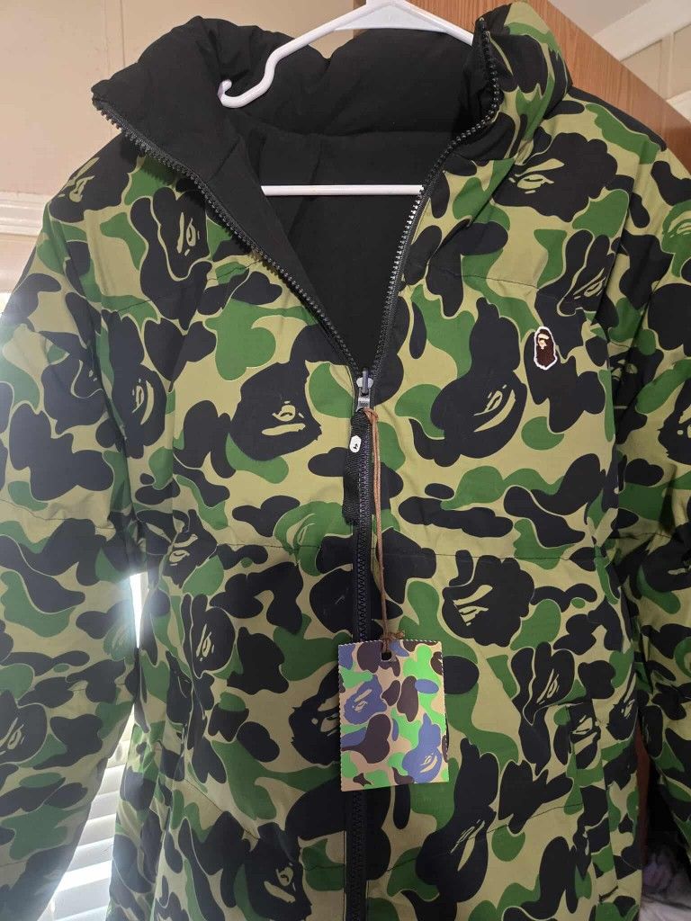 Camo / Black Reversible BAPE WINTER JACKET !
