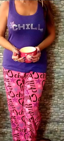 Two-piece pajama set fleece bottoms