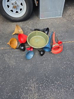 Funnels And Oil Change Pan