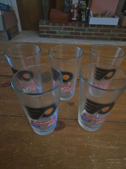 Philadelphia Flyers Budweiser Pint Glasses Set of 5