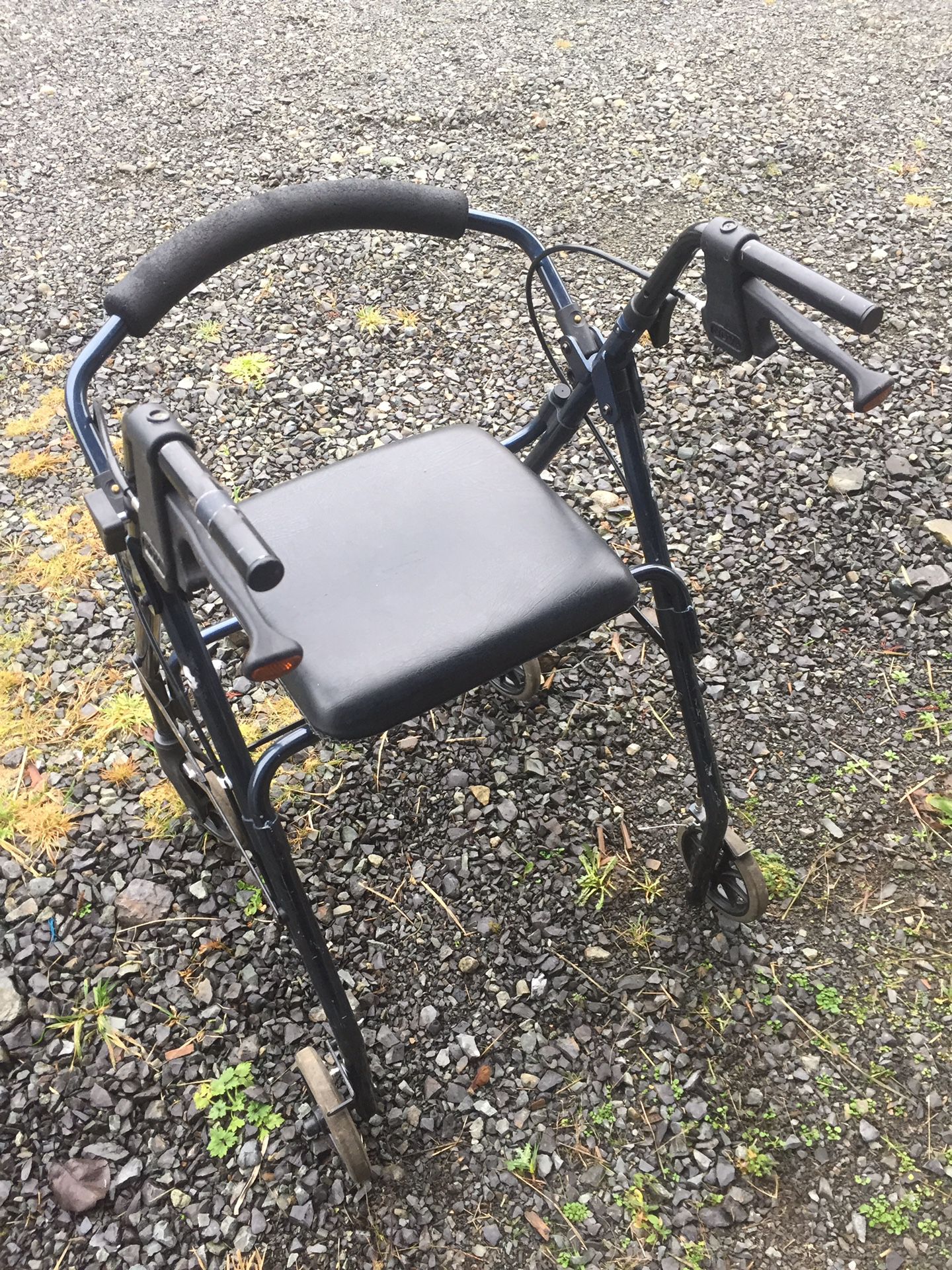 Blue Health Care walker with seat and twin brakes $15