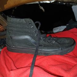 High Top Black Van's Size 8.5