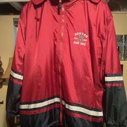 Mens XNT Large Boston Red Sox Jacket w/attachable Hoodie