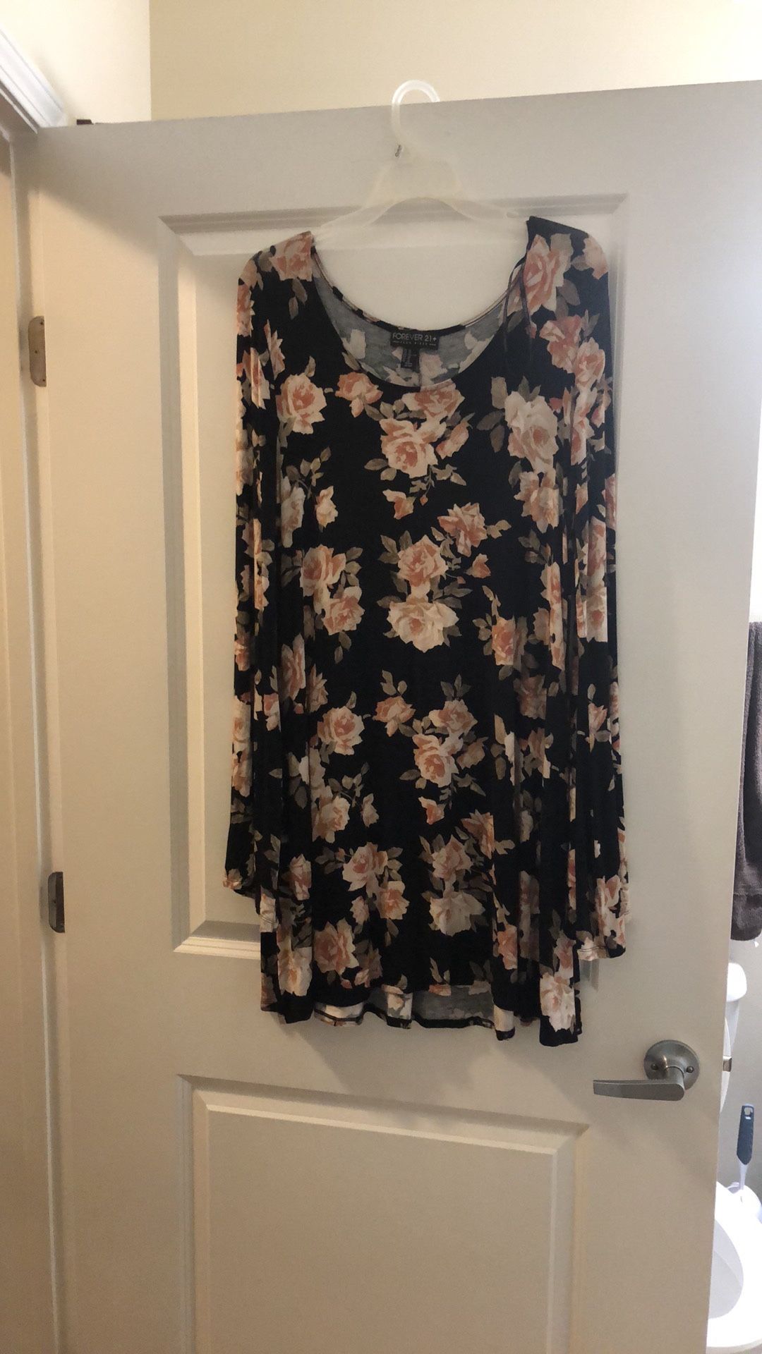 Black Floral Print Dress