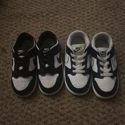 Panda dunks, navy blue & lime green dunks