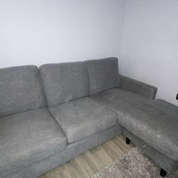 Grey Sofa with Reversible Chaise