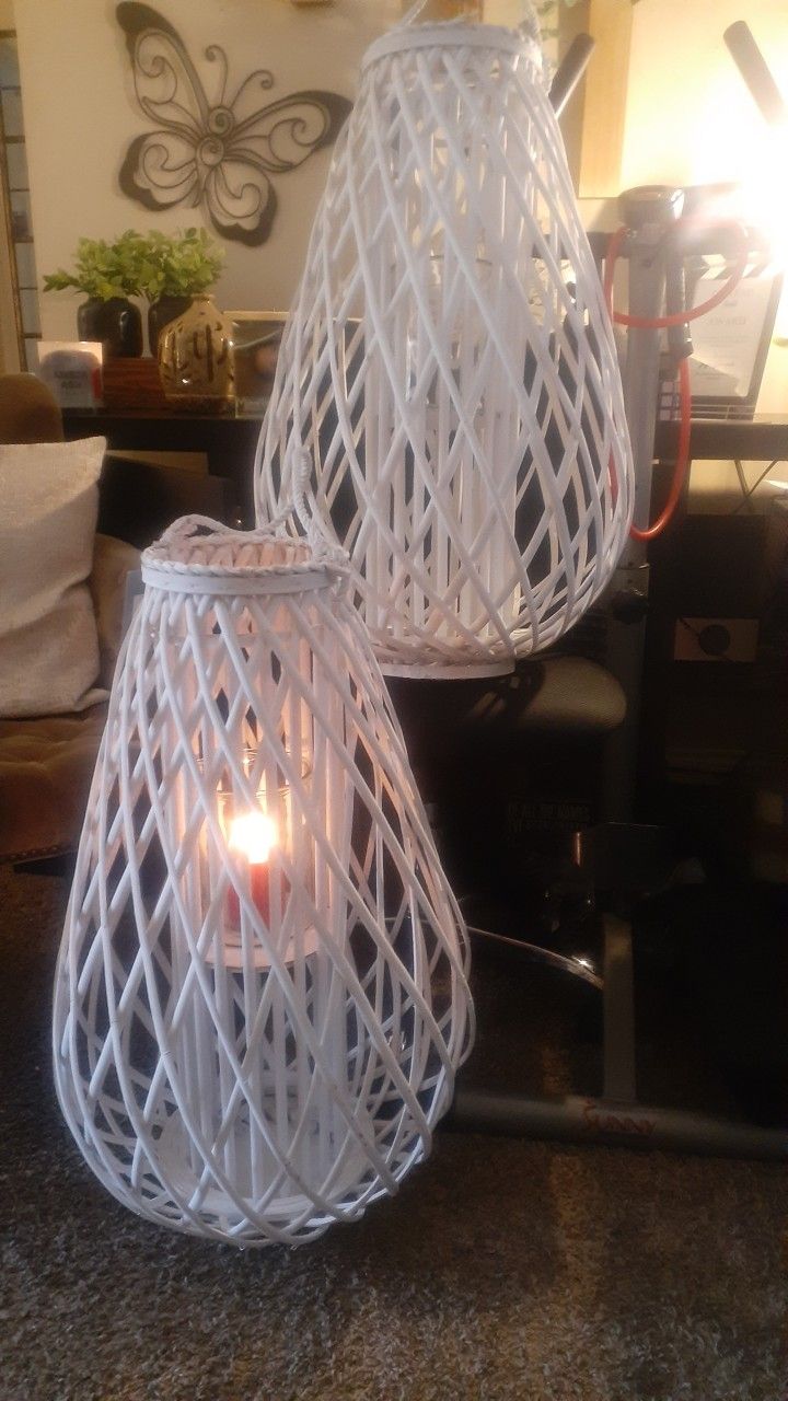 Large White Patio Candle