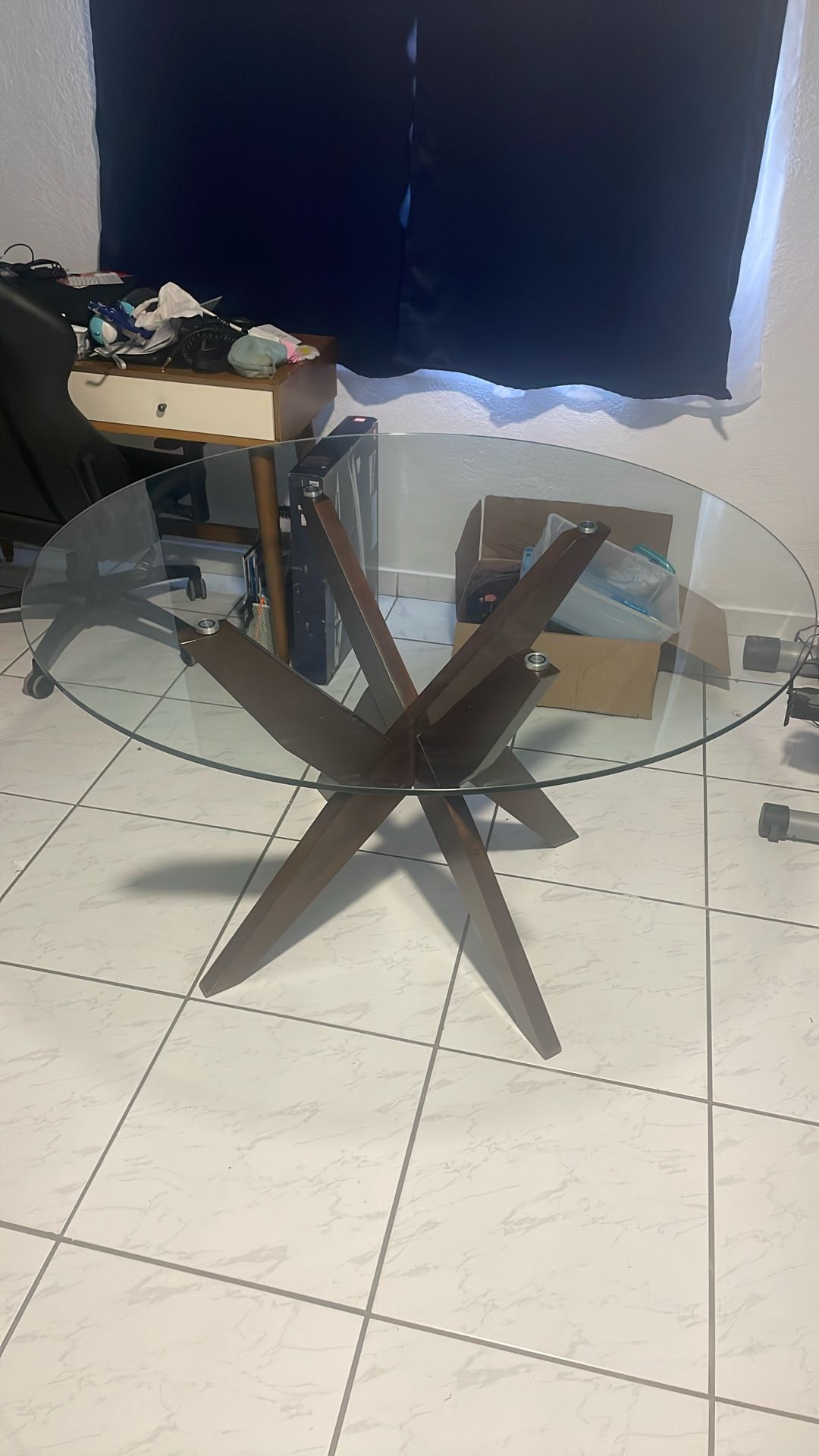 48” Glass Dining Table