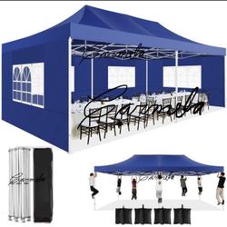 10x20 EZ Pop Up Canopy Tent Party Tent Outdoor Event Protable Instant Shelter Tent Gazebo with Removable Sidewalls and Carry Bag 