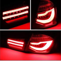 12-13 BMW 325i / 12-15 320i 328i 335i / 14-15 328D] LED 3D Tail Light Assembly Driver & Passenger Side Luz Trasera Negra Ahumadas 