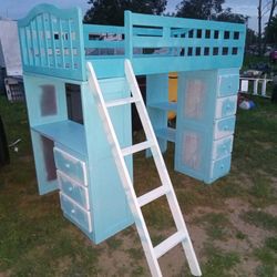 Loft Bed With Ladder, Desk And Dressers