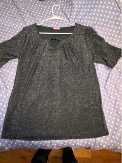 Black gray glittery shirt