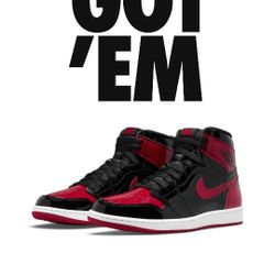 Patent Leather Bred Jordan 1s