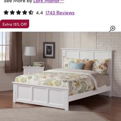 White Full Size Bedframe 