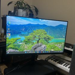 LG 32" Gaming Monitor Quad HD 2560 x 1440 2K 144Hz 2xHDMI DisplayPort AMD Radeon FreeSync 3-Side Borderless Anti-Glare Backlit LED Pivot, Tilt, Swivel