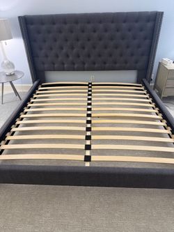Nice king size platform bed with headboard