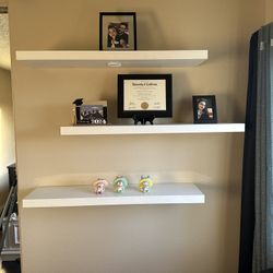 Floating Shelves Large Size White And Black 