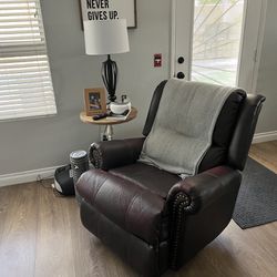 Brown Leather Rocking Chair