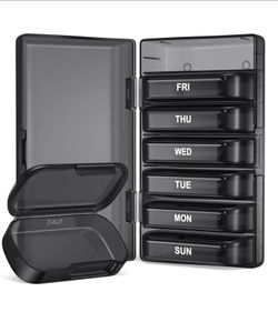 WEEKLY PILL ORGANIZER WITH LARGE CAPACITY PILL BOX FOR 7 DAY CASE EASY TO OPEN
