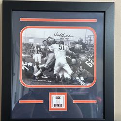 Dick Butkus Autographed Framed Football Photo HOF