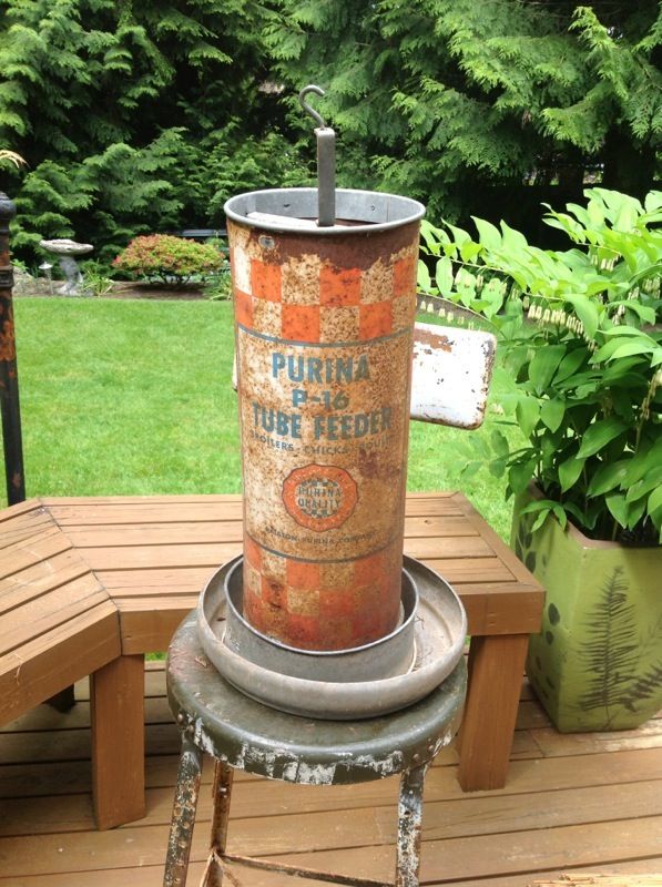 Vintage Purina Galvanized Chicken Feeder Hanger