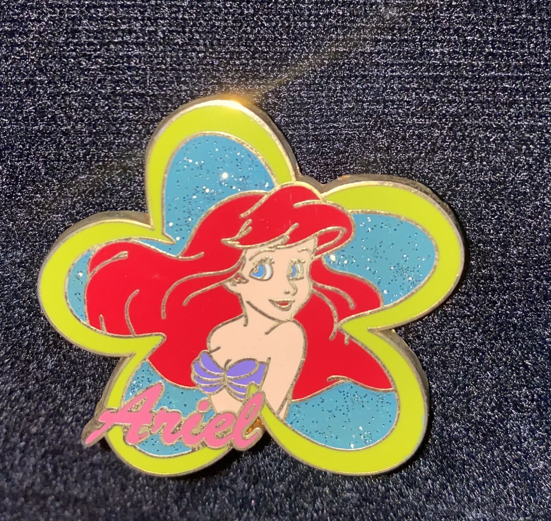 Ariel Disney Pin Trading Pin Little Mermaid Princess Sparkle Flower 2006