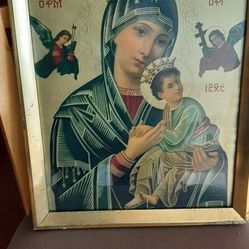 Vintage Orthodox Blessed  Mary with Child; It 