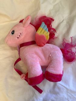 Barbie a touch of magic walk & flutter pegasus plush toy