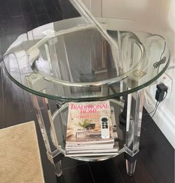 Chintaly - Contemporary Round Glass Top Cocktail Table