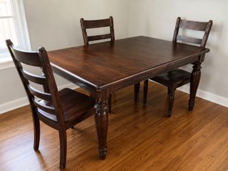 Solid Wood Dining Table with 3 Matching Chairs