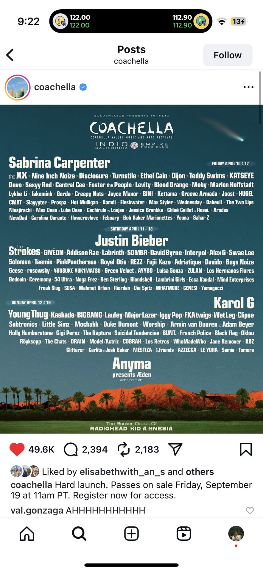Weekend 2 Coachella Ticket