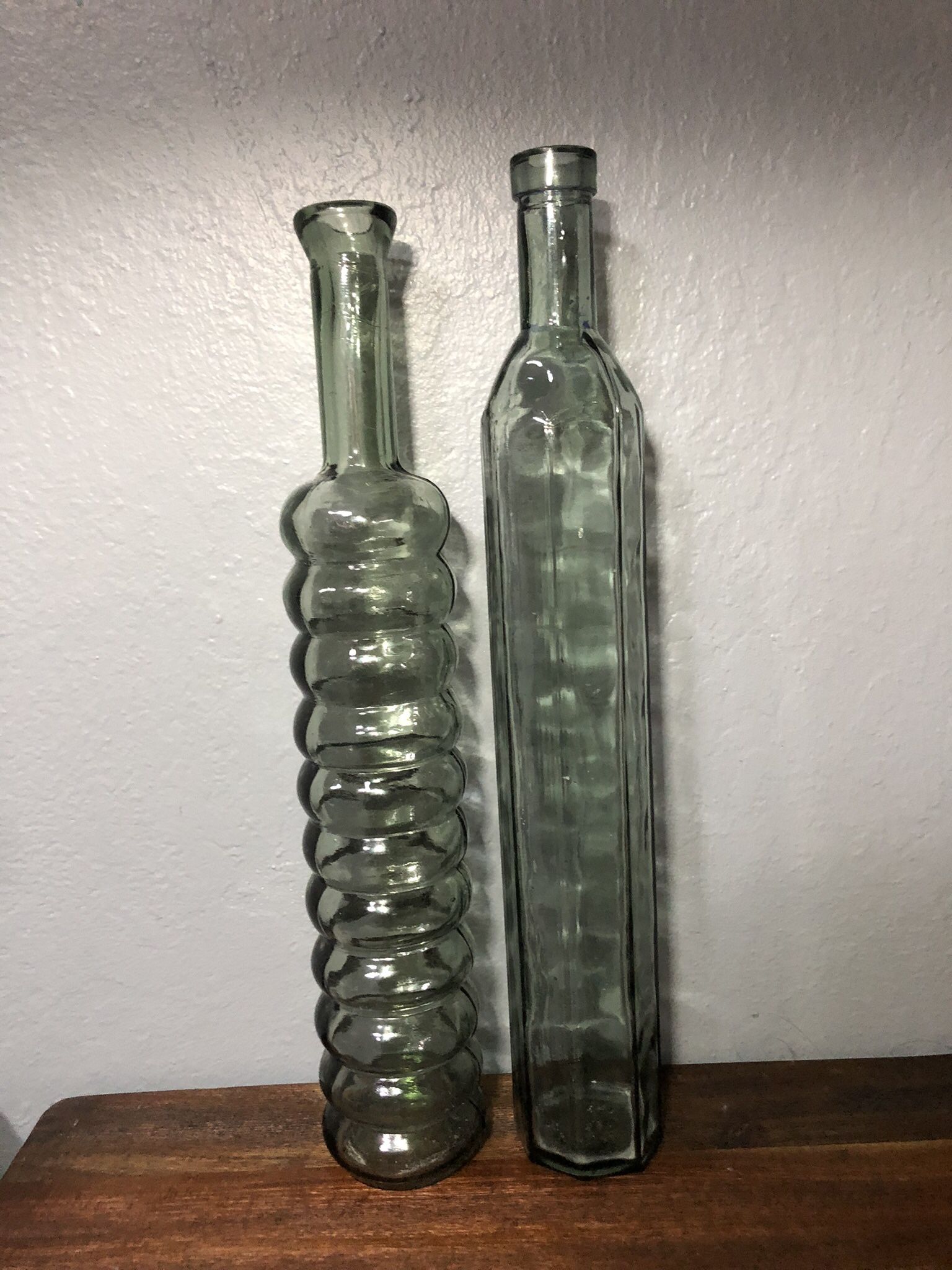 Decorative Glass Bottles, Set Of Two 