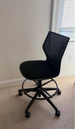 Black Drafting Office Chair with Footring