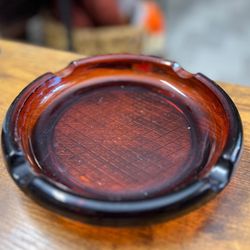 Vintage Brown Glass Ash Tray 