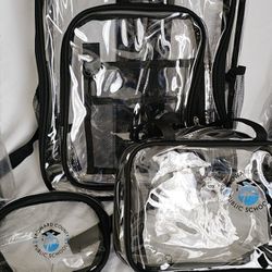 3 Piece Heavy Duty Transparent Backpack for Students Or Teachers 