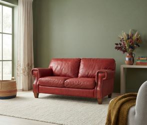 Premium Red Leather Loveseat FREE DELIVERY