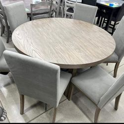 Cherstner Round Dining Table and 6 Chairs With İnterest Free Payment Options 
