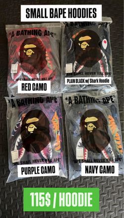 A Bathing Ape BAPE Shark Hoodie Size Small