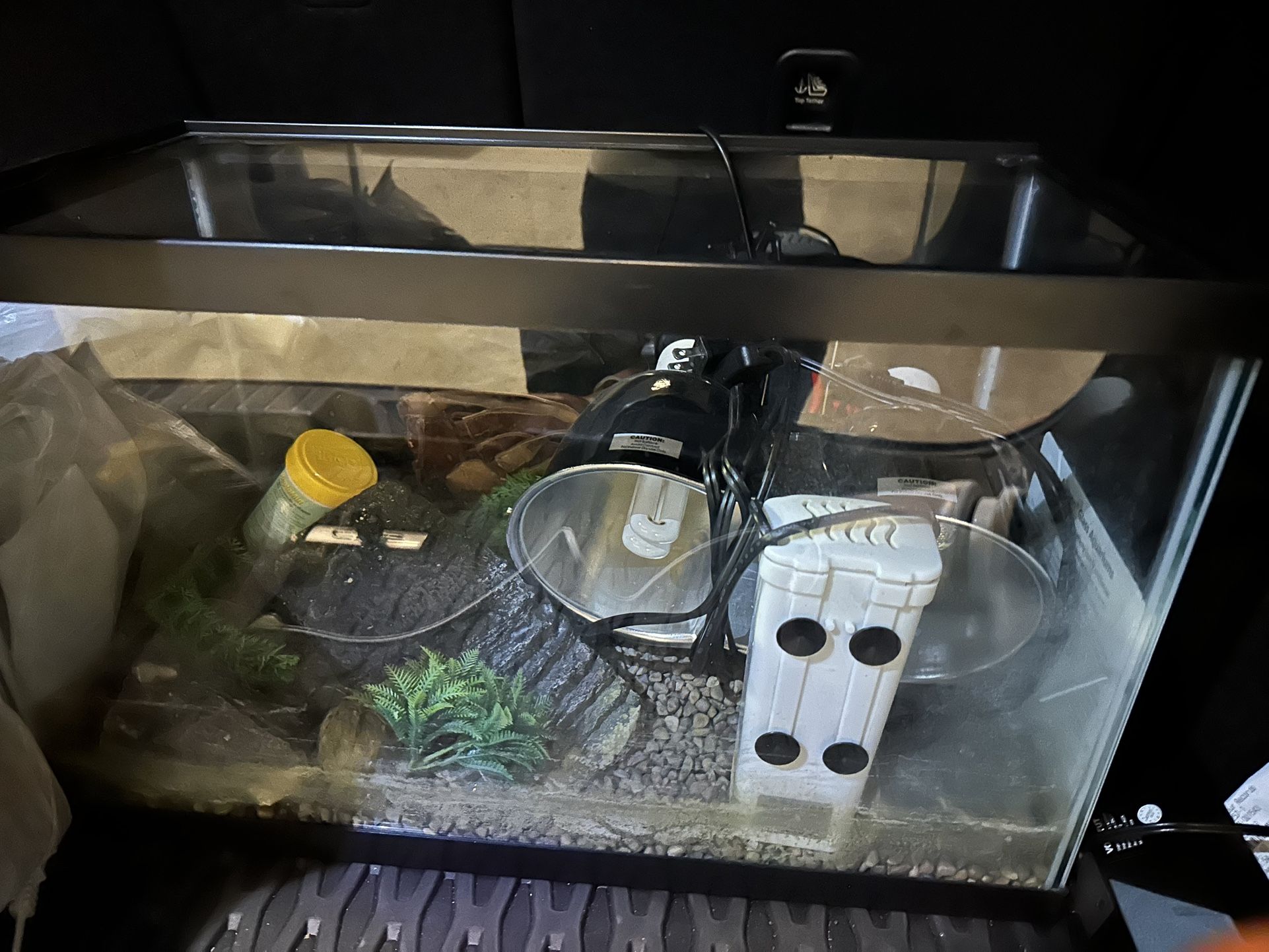 Turtle Aquarium, Lamp And Food