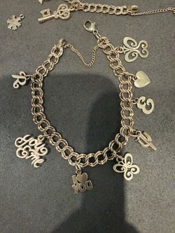 James Avery Medium Double Curb Charm Bracelet 14k gold  8 charms 4 are retired