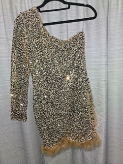 Gold and white dress