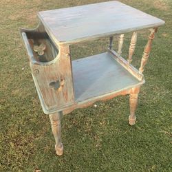 Robins Egg Blue Shabby Chic Side Table 