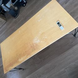 Solid Wood Coffee Table With Metal Legs
